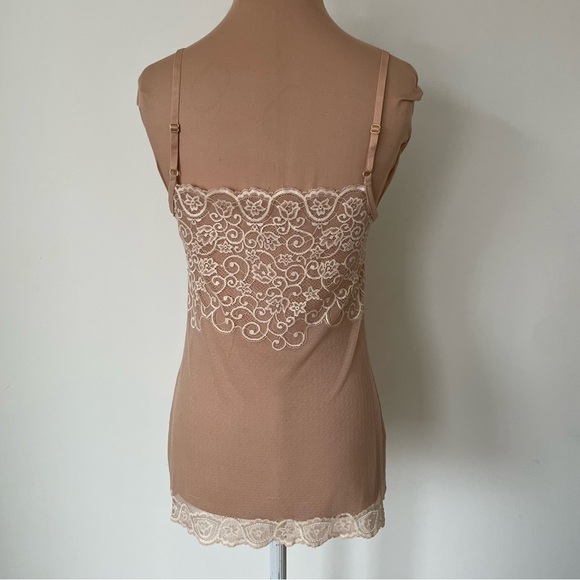 Commando Ivory Beige Nude Tulip Lace & Mesh Camisole Layering Top EUC Size S/M - Picture 6 of 12